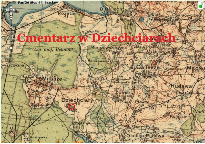 Obrazek Cmentarz w Dziechciarach (dawny Powiat Brasławski) – Pochowani, których nazwiska zaczynają się na litery P – Ż (obok mogą znajdować się groby, w których pochowane są osoby o nazwiskach zaczynających się na inne litery)